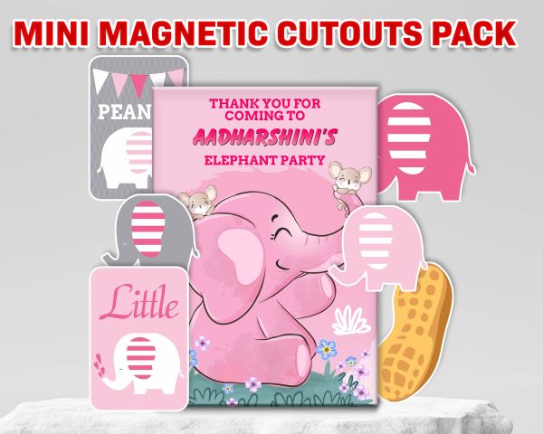 Pink Elephant Theme Mini Magnetic Return Gift Pack For Sale