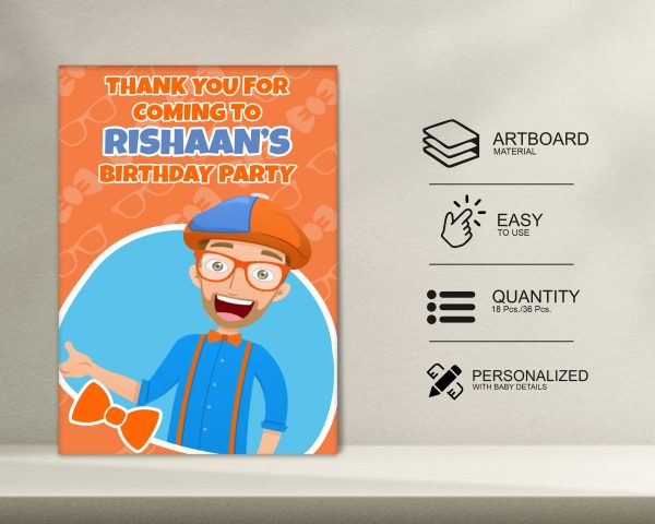 Blippi Theme Thank You Card Online now