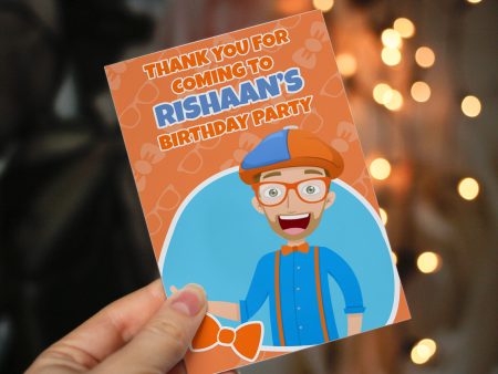 Blippi Theme Thank You Card Online now